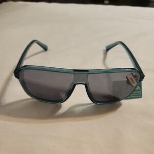 Urban Liam Square Shield Sunglasses Clear Teal Style # 62197